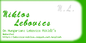 miklos lebovics business card